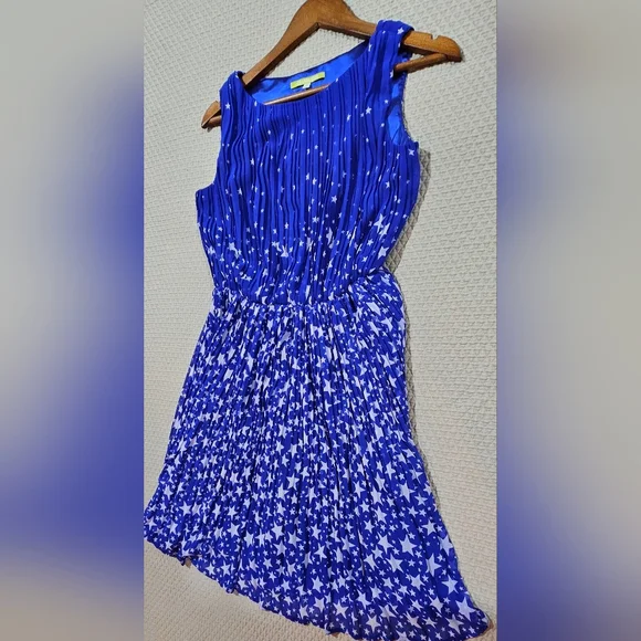 Gianni Bini Designer Cobalt Blue & White Stars Sleeveless Dress Dillard's SizeXS - Picture 2 of 7